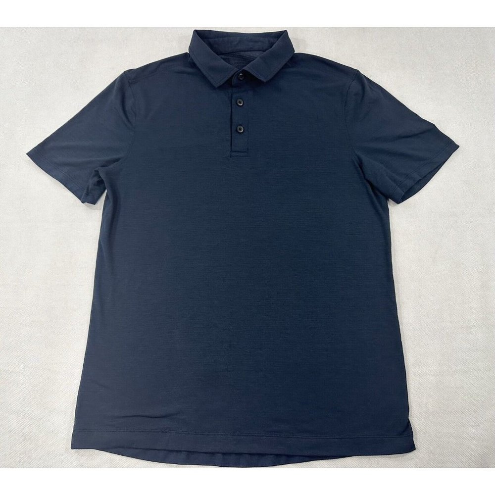 Lululemon Evolution Short Sleeve Polo Men's S Nautical Navy Read